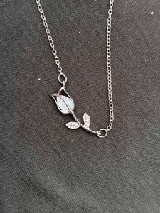 Silver Tulip Pendant Necklace