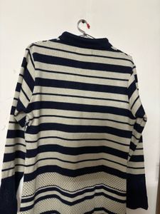 Elegant Striped Knit and woolen Dress