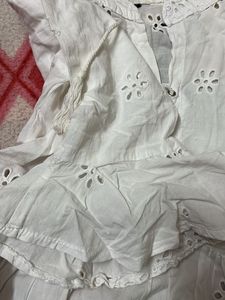 White Eyelet Tunic Top