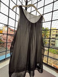 Sheer Black Sleeveless Top