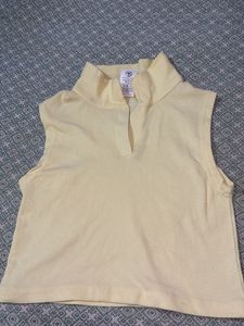 Sleeveless Yellow Polo top