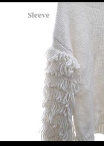 White Fringe Sweater