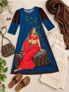 Artistic Print Kurta🪷🧿