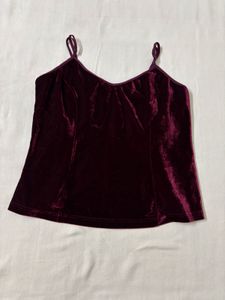 Velvet Wine Spaghetti Strap Top