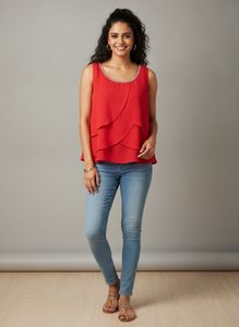 Red Sleeveless Top