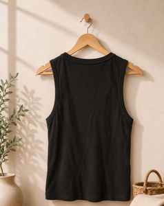 Black Ribbed Tank Top