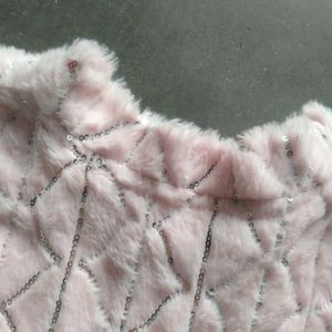 Pink Faux Fur Girls Top