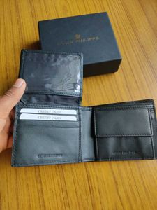 Louis Philippe Black Textured Wallet