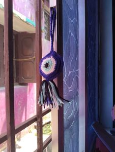 Crochet Evil Eye Wall Hanging