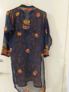 Woven Chikankari Kurti , Multicolored