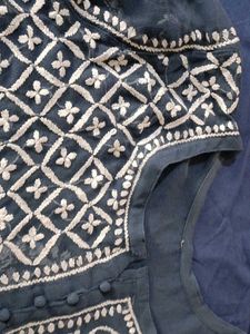 Embroidered Teal Tunic Dress