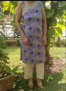 Embroidered Cotton Top And Kurta