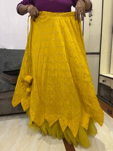 Designer Yellow Lehenga with Red Blouse