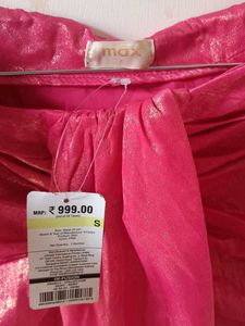 MAX Pink Metallic Top Skirt Set