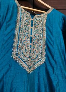 Partywear Teal Anarkali Suit with Dupatta