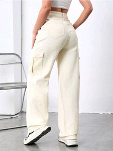 Cream Cargo Pants