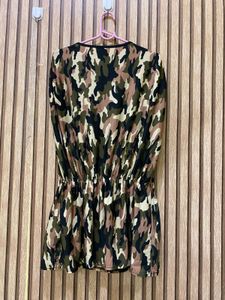 Camo Print Cold Shoulder Tunic l 31