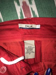 Dalia red cropped straight leg pants