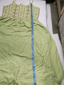 VISHUDH Light Green Summer Dress with Embellished