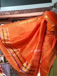 1-TimeUsed GreyLehngaWthOrangeBorder+Blouse+Dupat