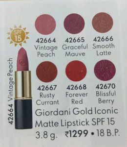 Giordani Gold Iconic Matte Lipstick SPF 15