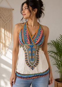 Boho Tribal Print Halter Top