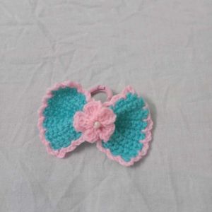 Red Crochet Rose Hair Clip