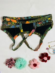 Vibrant Butterfly Print Bikini Top