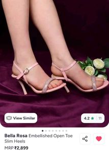 Bella Rosa Embellished Open Toe Slim Heels