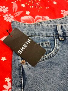shein blue denim jeans new with tag