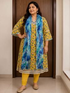 Beautiful Yellow Floral Kurta