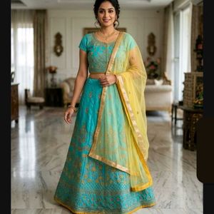 Beautiful cyan Lehenga Choli