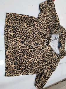 Leopard Print Button-Up Shirt