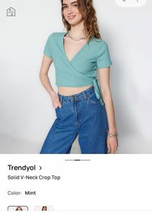 Mint Green Wrap Crop Top