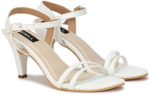 Women's White Kitten Heels Sandals
