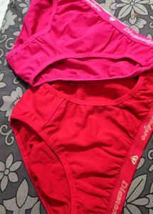 Pink &amp; Red Colour Two Panty Set For Women
