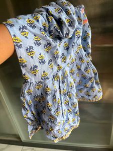 Blue Floral Kurta with sharara set