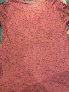 Pink Heathered Henley Top