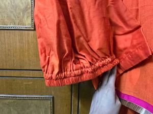 Elegant Gold Kurta with Contrasting Trim