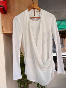 Elegant White Draped Top