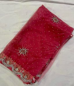 Beautiful Embellished Pink Saree