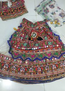 garba dress white Lehenga Choli Set