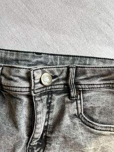 Distressed Wash Denim Shorts