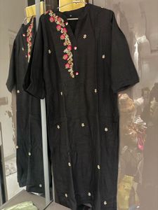 Black Embroidered Kurta & dupatta