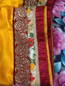 new Vibrant Yellow Saree with Embellished Border