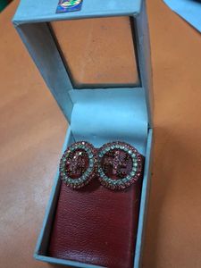ROYAL GOLD STONE EARRINGS ❤️