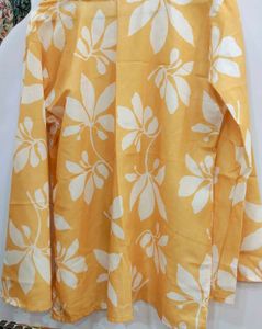 Yellow Floral Print Tunic Top