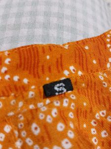 Orange Ethnic Kurta with White Pants