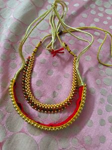 Beautiful Red &amp; Gold Layered Necklace