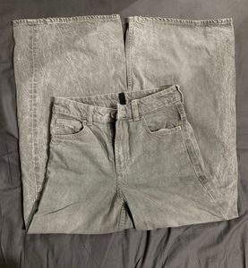 H&amp;M grey Wide Leg Jeans